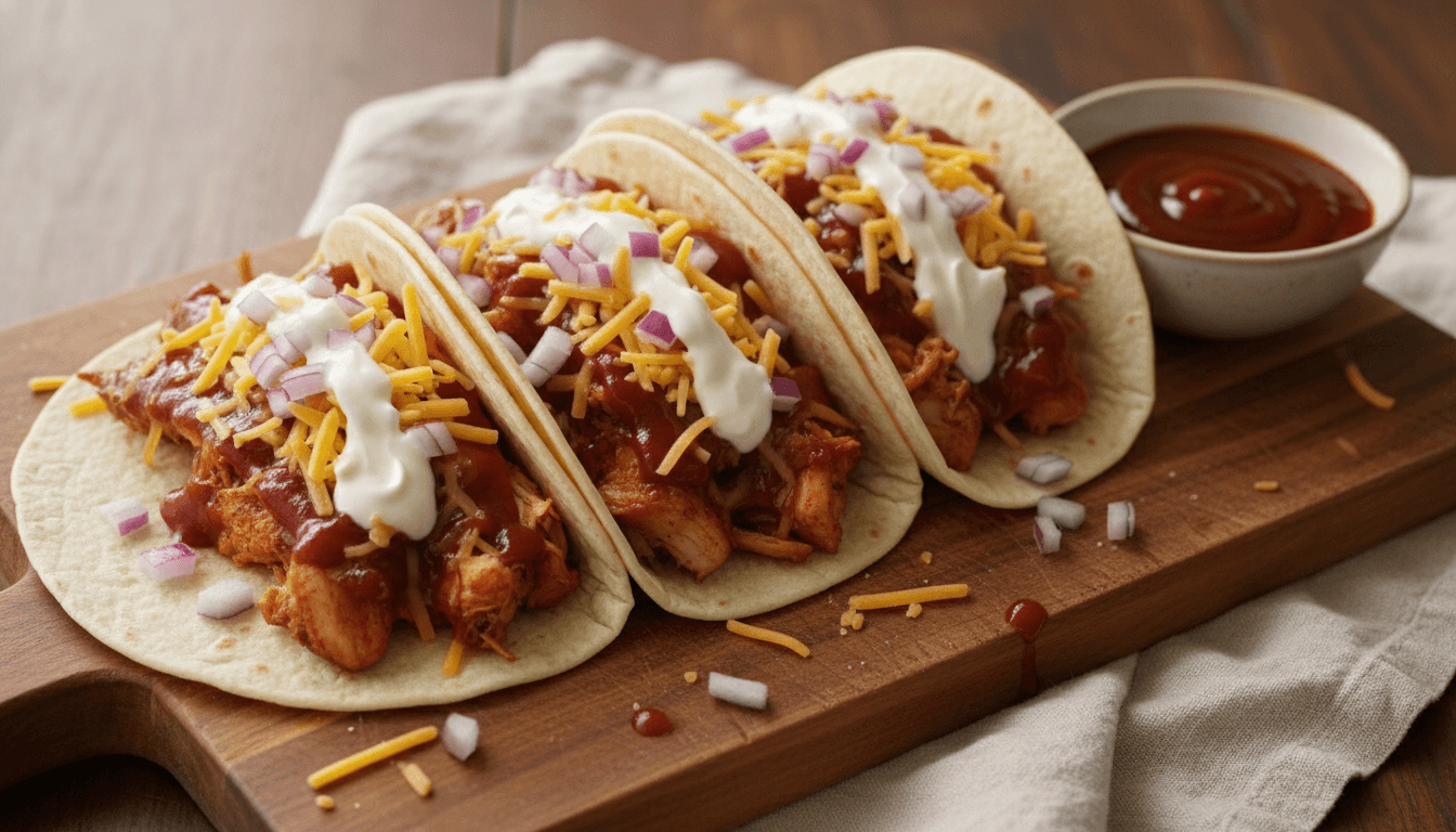 BBQ Cream Cheese Chicken Tacos